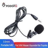 Podofo 3.5mm Universal Portable Mini Mic Microphone Hands Free Clip on Microphone Mini Audio Mic For Car Radio Lound Speaker