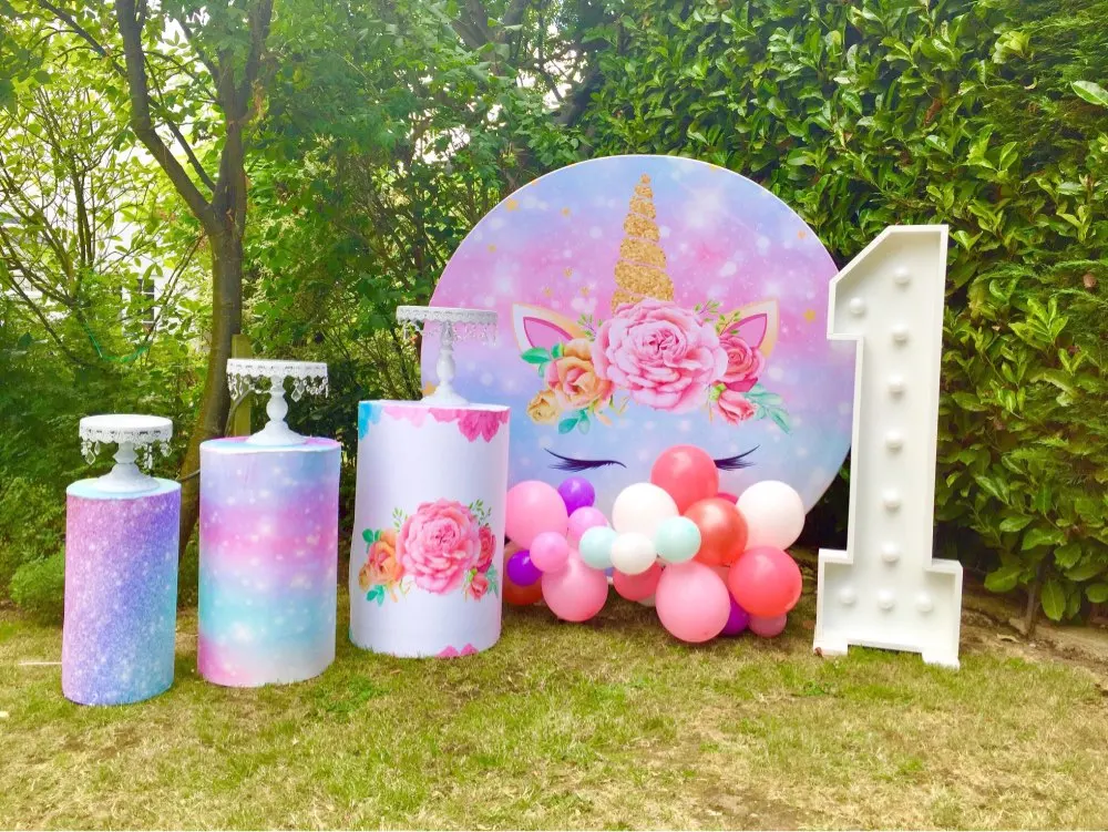 Weihnachten Runde kreis hintergrund neue jahr ereignis Kulisse neugeborenen geburtstag Party tisch banner sockel abdeckungen YY522