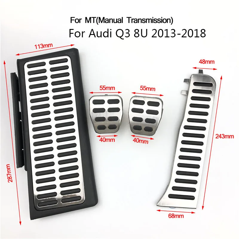For Audi Q3 8U A3 8P A1 TT Passat Golf Vento Shara Jetta Superb Seat Altea Leon Toledo Car Accessories Gas Brake Pedal Cover
