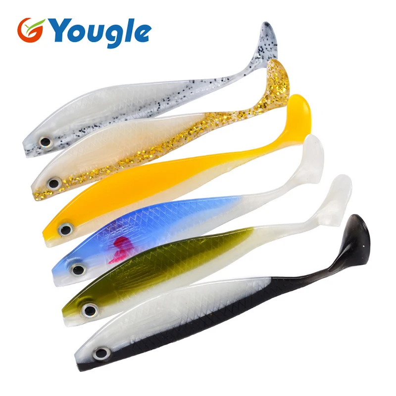 

YOUGLE 6pcs/lot T-tailed Soft Bait Fishing Lure Fake Bait 11.5cm 11g