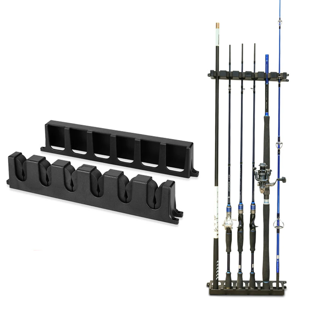 Wall Fishing Rod Showed Rack Pole Storage Holder Vertical Fishing Pole Stand Bracket Organizer Garage Wall Mount Rack Tool 2Size