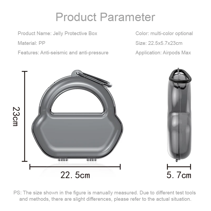 2021 New 1:1 Jellybox Protective Case for Apple AirPods Max Anti-Compression Scratch-Proof Storage Box for AirPods Max