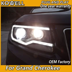 KOWELL Car Styling for Jeep Grand Cherokee Headlight 2011-2015 Grand Cherokee Head Light DRL Turn Signal Low High Beam Projector