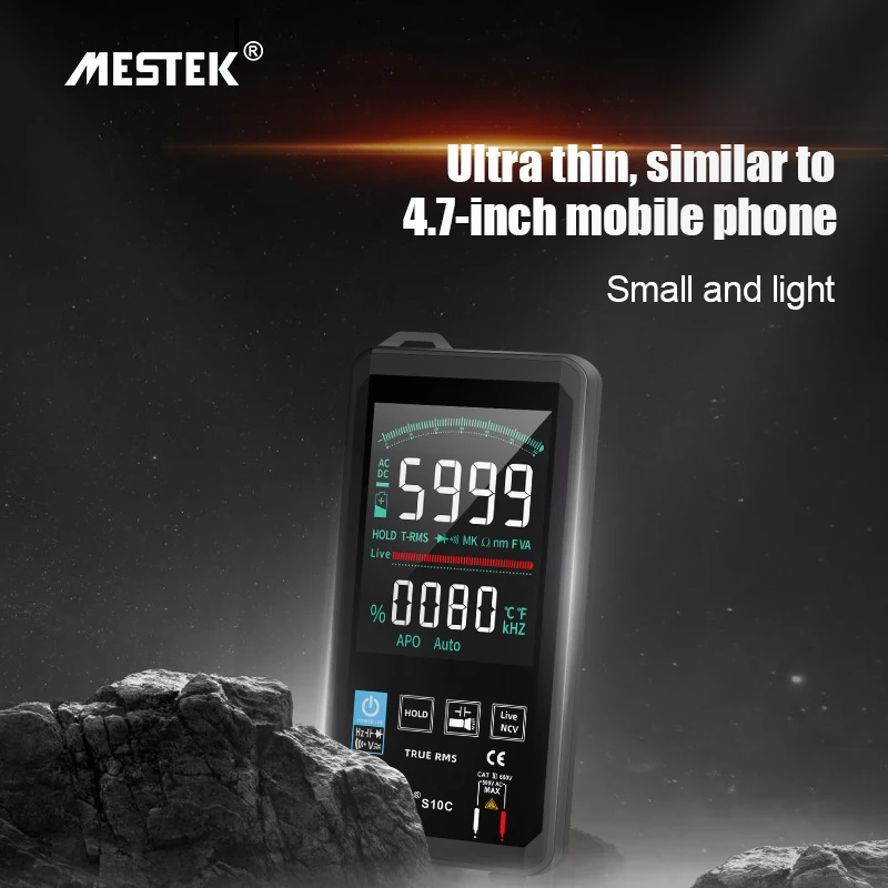 Mestek multimetro S10 touch Screen a colori multimetro ultrasottile tensione frequenza capacità resistenza misuratore 6000 conta Me