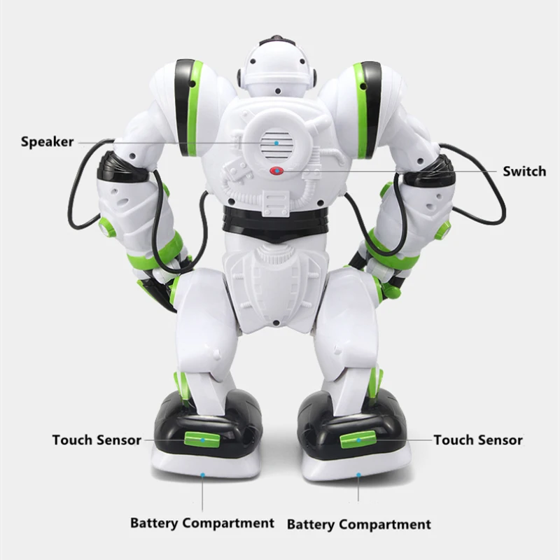 Intelligent Voice Interaction Programming RC Robot Battle Mode Calibration Fetching Sing And Dance With LED Lights Electric Toy