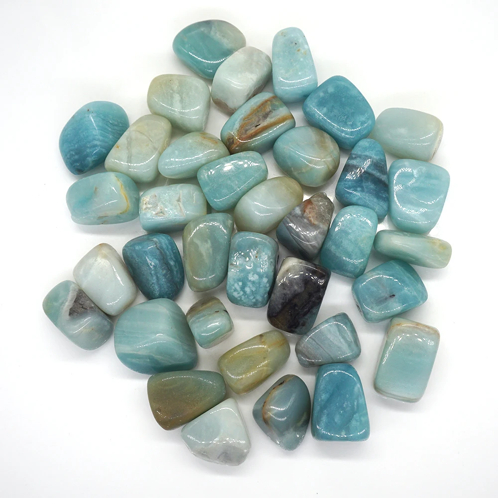 

Natural Amazonite Stone Healing Crystal Quartz Mineral Specimen Rock Reiki Tumbled Energy Bulk Gemstone Home Aquarium Decoration