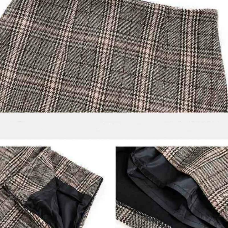 Skirts Women A-line Plaid Warm Comfortable Mini Leisure Simple All-match Female Trendy College Korean Style Autumn Slim Elegant