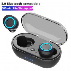 Y50 Bluetooth Earphone TWS Wireless 5.0 Stereo Headphone Earphones Earbuds Stereo Gaming Headset With Charging Box for All Phone