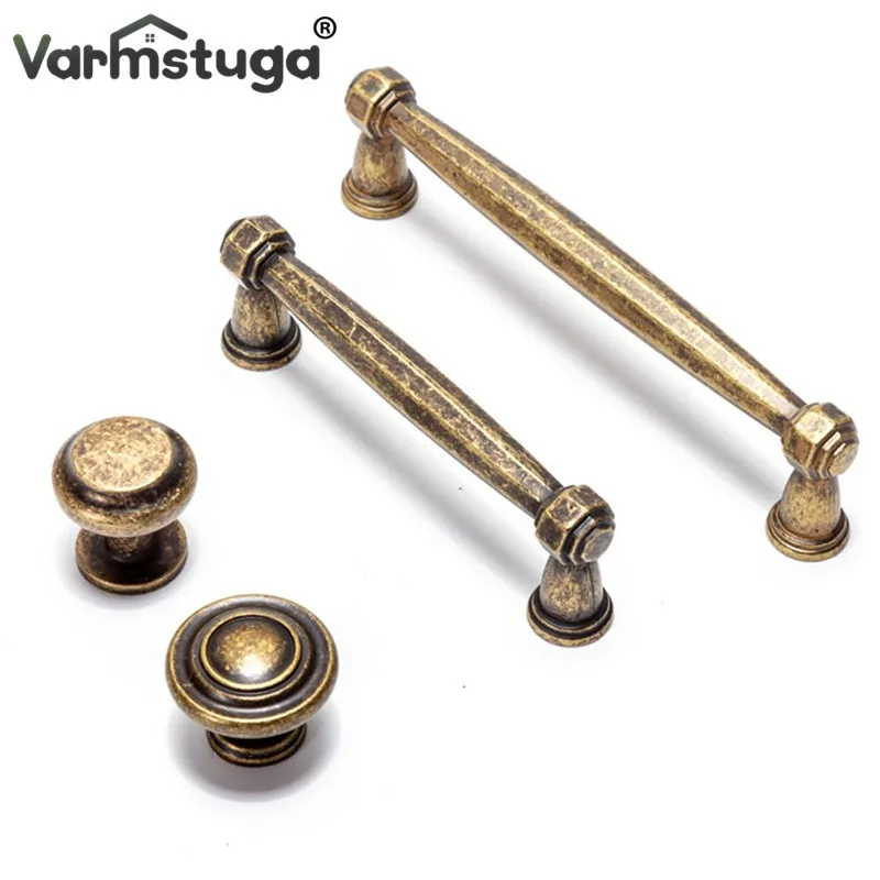 VARMSTUGA Zinc Alloy Old Blue Bronze Handle Classic European Cabinet Wardrobe Handle Antique Drawer Door Handle