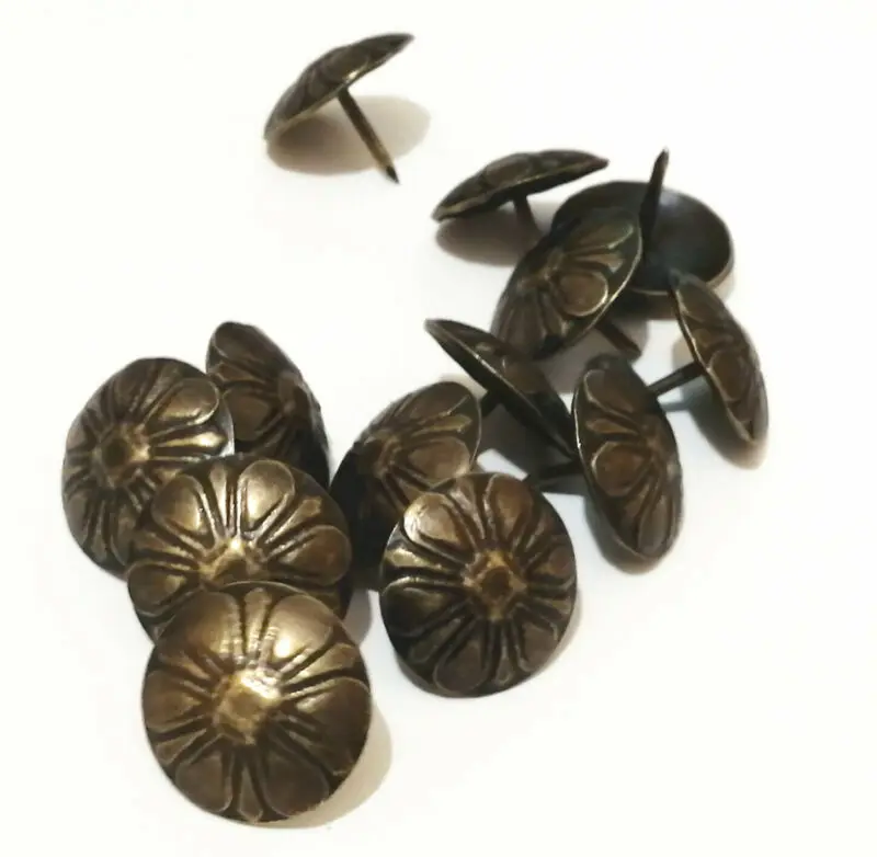 25/50pcs bronzo antico divano armadio crisantemi bolla chiodo metallo testa rotonda borsa flessibile chiodo Doornail Hardware Decor