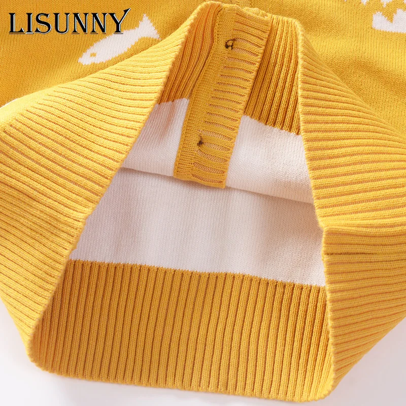 Baby Boys Sweater Cardigan Coat 2023 Autumn Winter Children\'s Sweaters Kids Knit Clothes Cartoon Whale V-Neck Toddler Sweaters