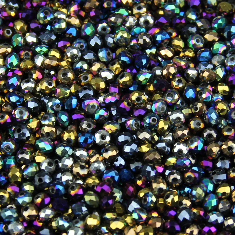 JHNBY 4mm 100pcs Round Shape Austrian crystals loose beads ball supply surface color plated bracelet necklace Jewelry Making DIY