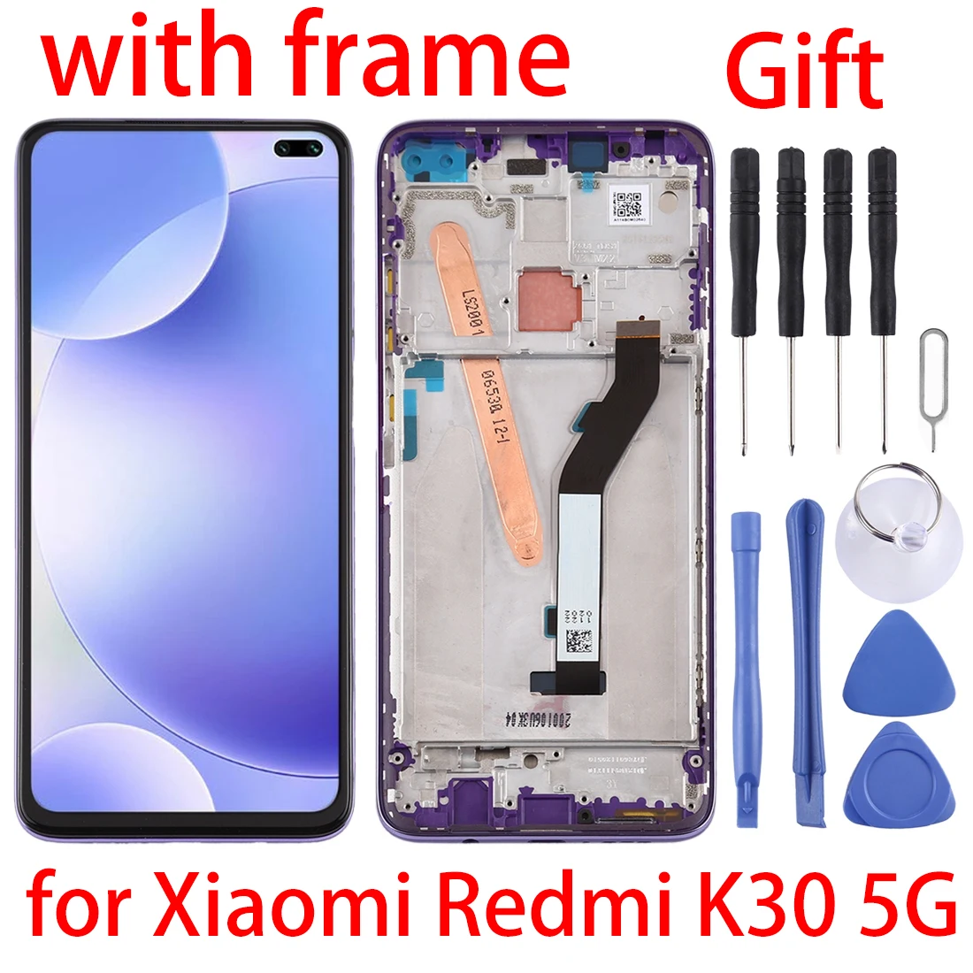 

New for Redmi K30 5G LCD Screen and Digitizer Full Assembly with Frame for Xiaomi Redmi K30 5G