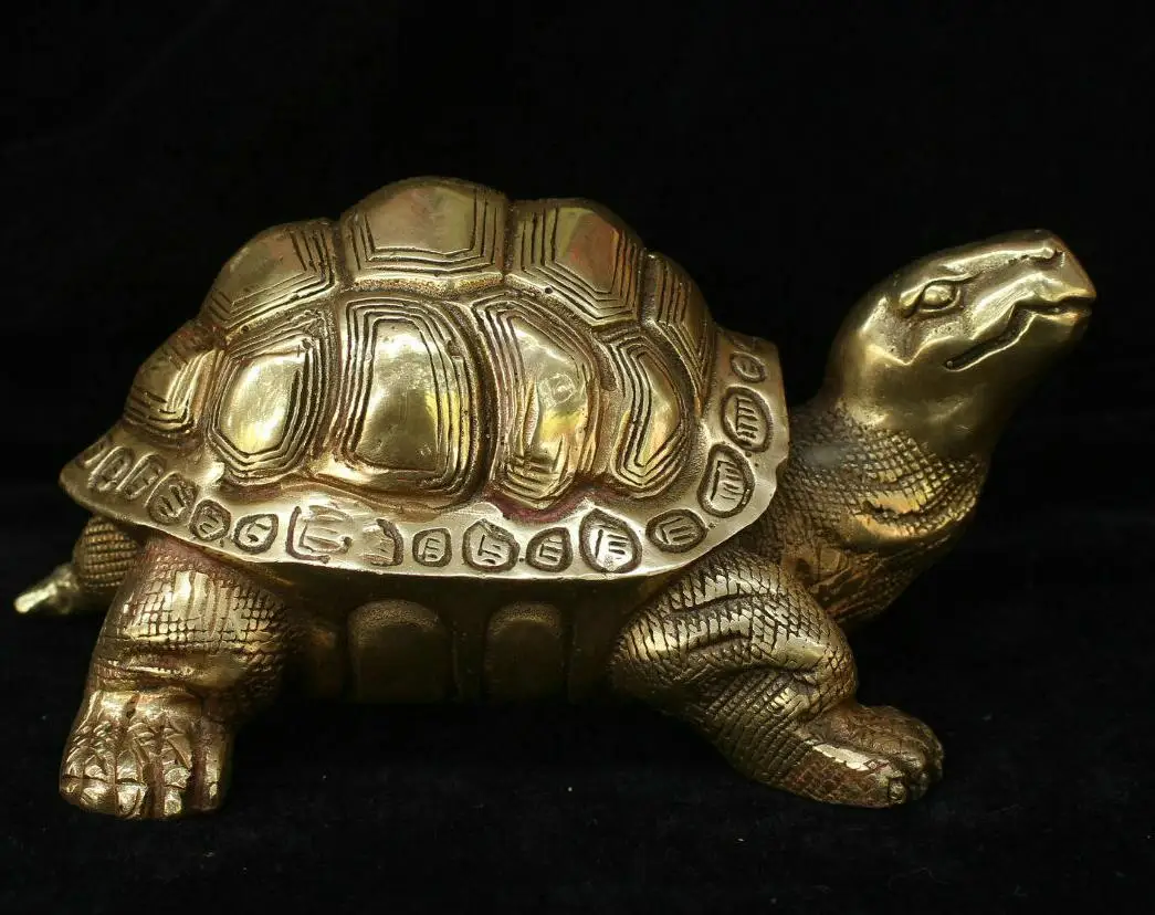 

Chinese Folk Fengshui Bronze Brass Lucky Animal tortoise Turtle Statue Sculpture