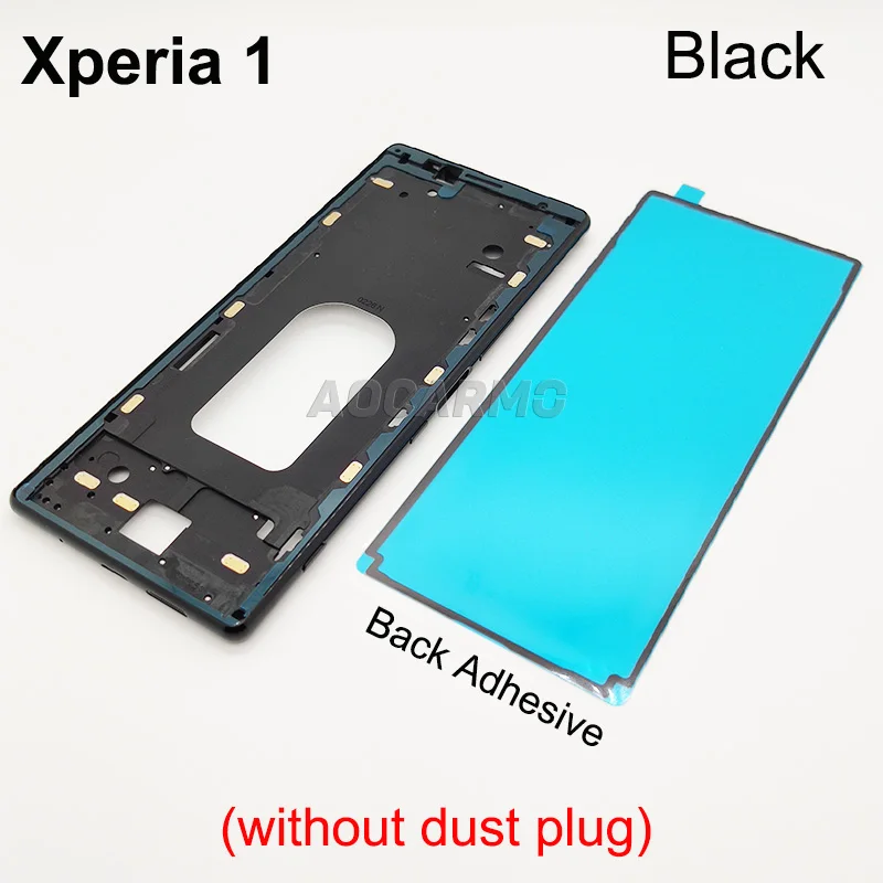 Aocarmo For Sony Xperia 1 / J9110 / XZ4 Middle Frame Metal Chassis Bezel Plate Bracket Panel With Adhesive Sticker