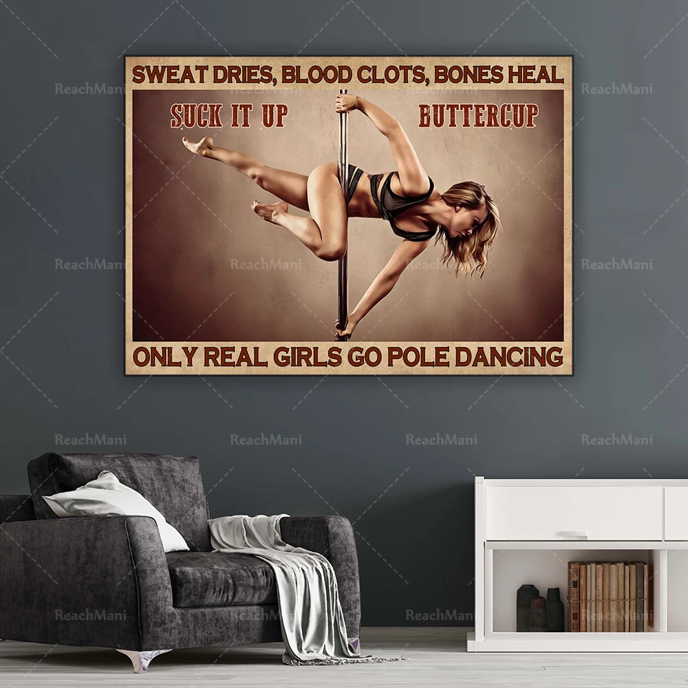 Pole dancing girl print sweat dried blood clot bone healing poster home life decoration poster