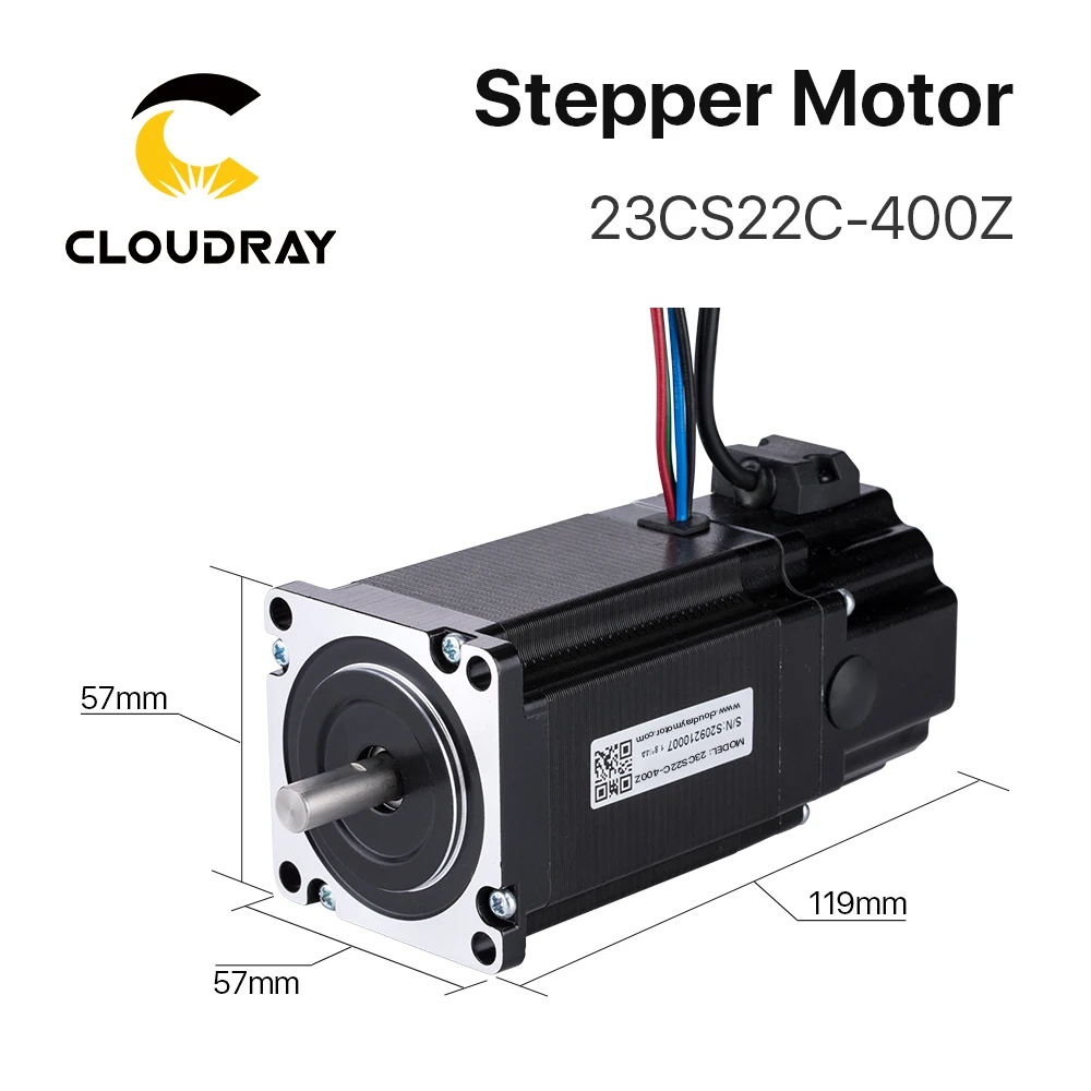 Nema 23 Stepper Motor 57mm 220Ncm 4A 2 Phase Stepper Motor with Brake 4-lead for 3D printer CNC Laser Grind Foam Plasma Cut
