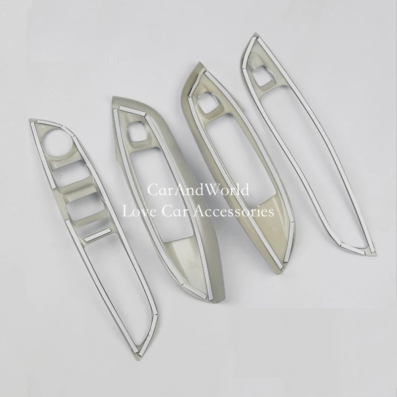 For Ford Focus 3 2012-2017 2018 Glass Lift Switch Button Cover Door window Interior Panel Trims Chrome Car Styling Accessories
