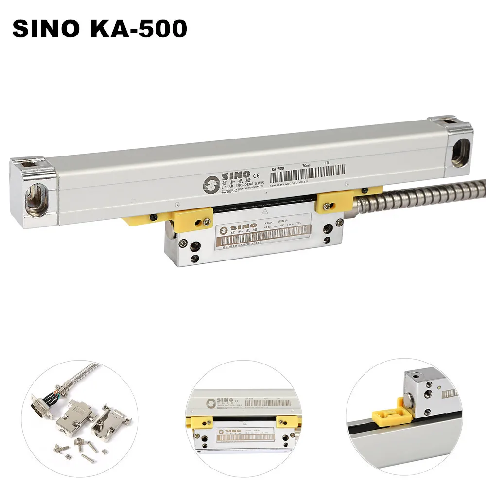 Hot Lathe Mill DRO Senso Sino KA500 70 120 170 220 270 320 370 420 470 520mm Slim Scale 0.005mm KA-500 Small Thin Linear Encoder