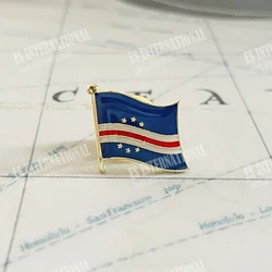 Cape Verde National Flag Lapel Pins Crystal Epoxy Metal Enamel Badge Paint Brooch Souvenir Suit Personality Commemorative Gifts