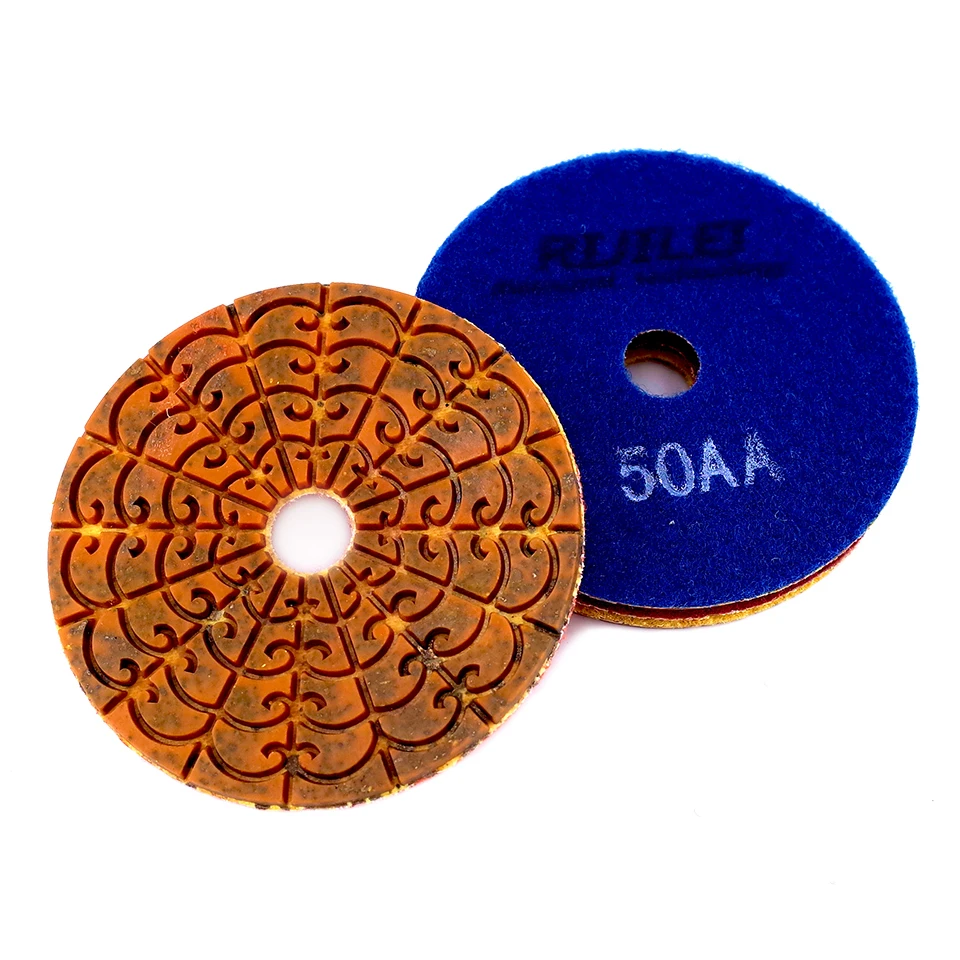 4 Stück 4 Zoll Kupfer-Bond-Diamant-Polierpad, Nass, hohe Schärfe, Restaurierungs-Pad für Granit, Marmor, Stein, Terrazzo, Betonboden – Detail 5