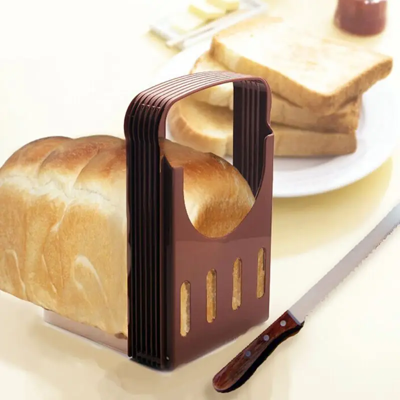 Adjustable Bagel Bread Slicer Toast Loaf Cutter Sandwich Slicing Tool Folding Maker Kitchen Appliance Gift Easy to Use Practical