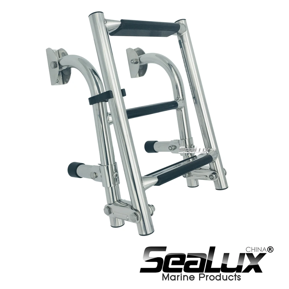 Sealux Stainless Steel 304 2+1 Steps Folding Ladder for Marine Boat Yacht
