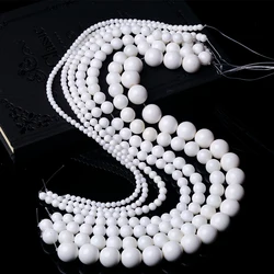 4/6/8/10/12 Mm Natural Stone Beads Tridacna Stone White Round Beads for Jewelry Making Diy Bracelet Necklace 15.5