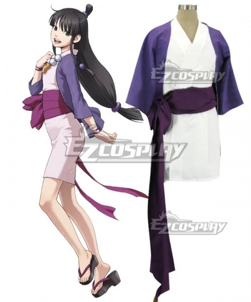 

Ace Attorney Gyakuten Saiban Maya Fey Outfits Halloween Carnival Girls Kimono Dress Party Outfit Cosplay Costume E001