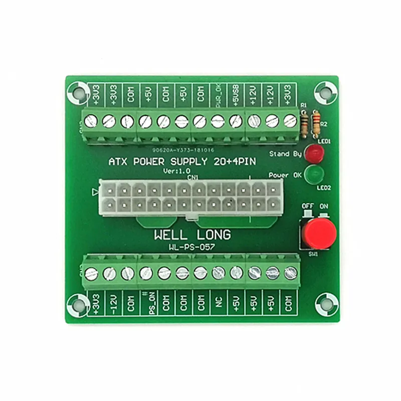 24/20-pin ATX DC Power Supply Breakout Board Module 24Pin ATX to terminal block.