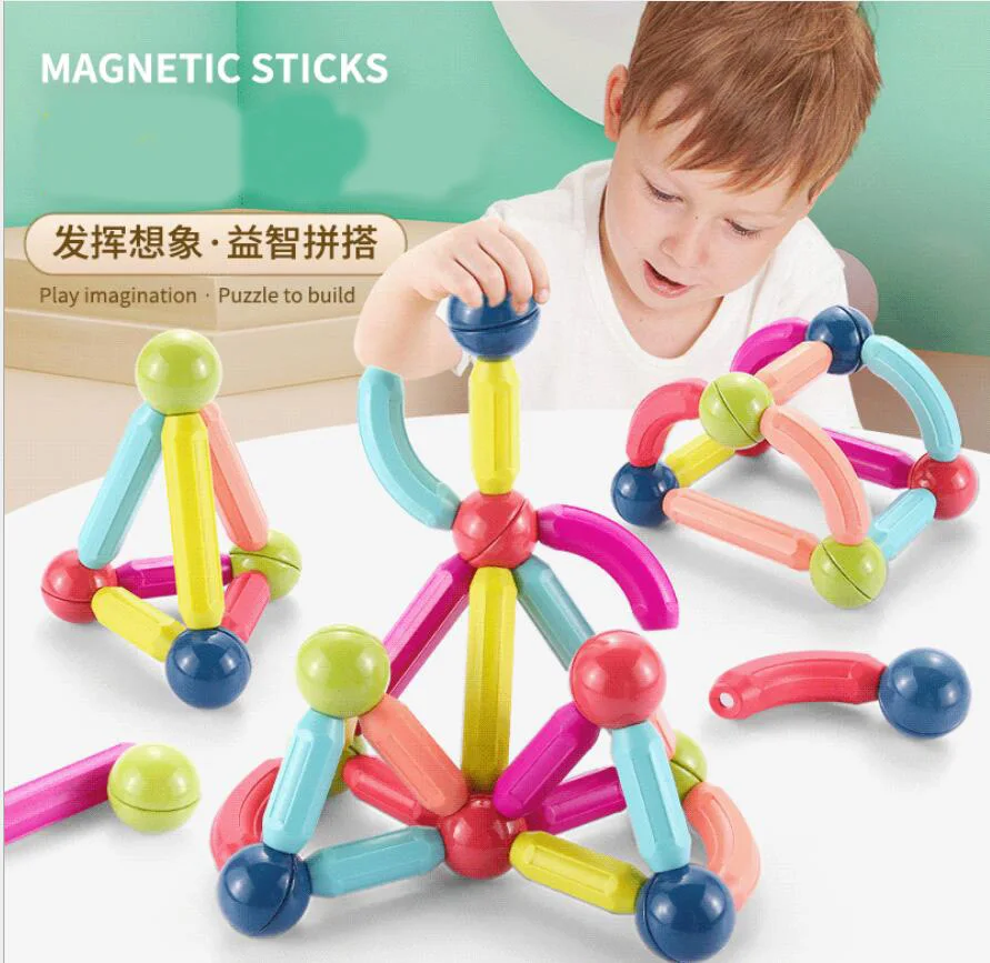 25-78pcs Big Size Funny Magnetic Building Blocks Sticks Set Educational Toy for Kids Children Birthday Christmaetic Toy Bricks