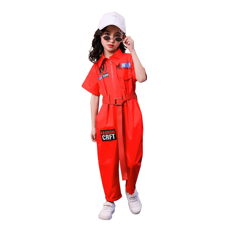 New Kids Clothes Girls Sets Casual Outfit Large Size Turn-down collar Tops Jumpsuit Long Pants Waistband Straight Children Sets