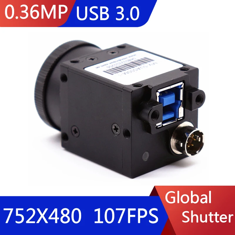 High Speed USB3.0 0.36MP Machine Vision Digital Industrial Camera Color 1/3  C Mouth Global Shutter 752X480 107FPS