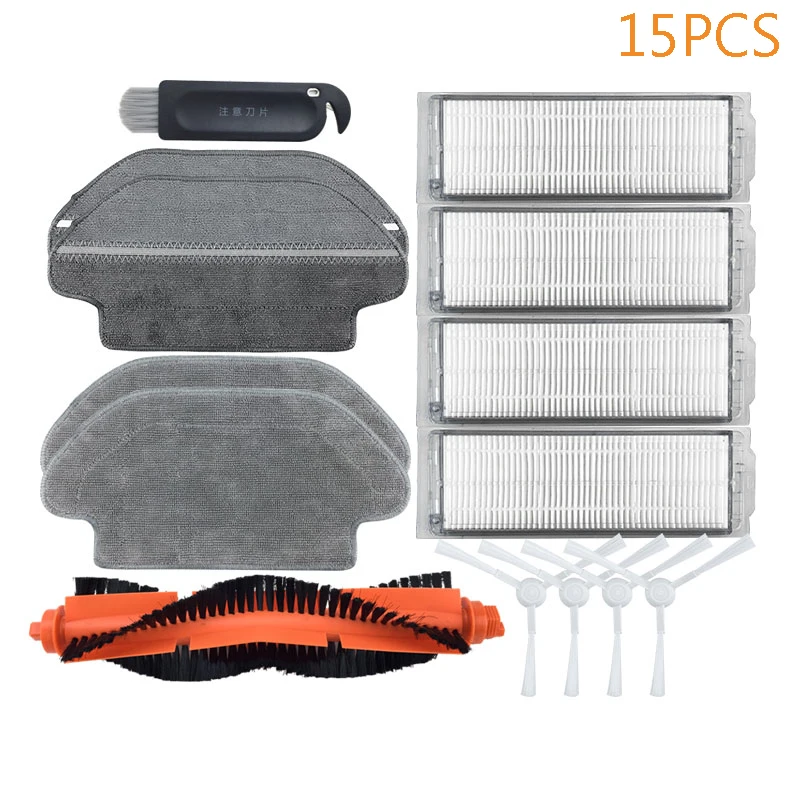قطع غيار المكنسة الكهربائية الروبوتية xiaomi mijia mi ، ملحقات hepa ، فرشاة جانبية ، فرشاة رئيسية styj02ym