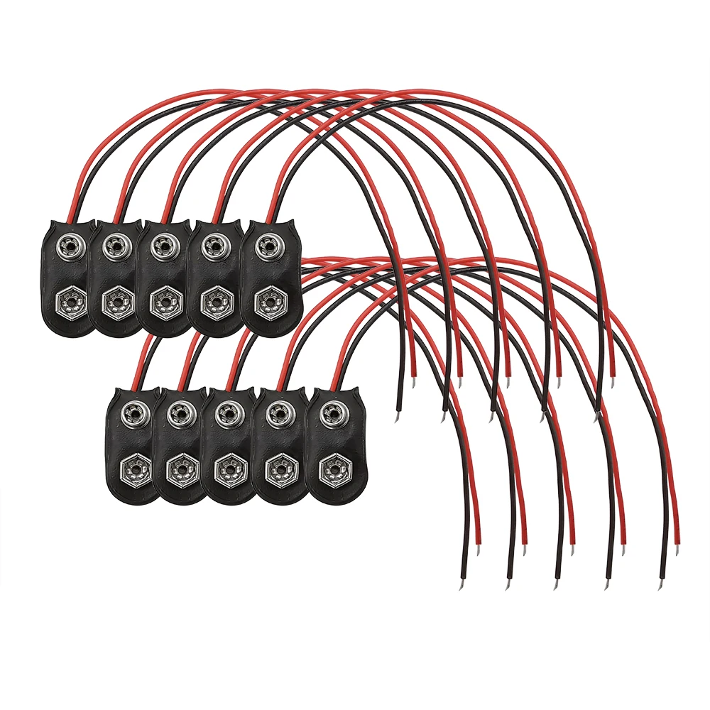 

I Type PP3 MN1604 9V Battery Clips Snap Wires Connector 9V Battery Buckle Lead Holder Clip DIY Electronic Cable 15CM