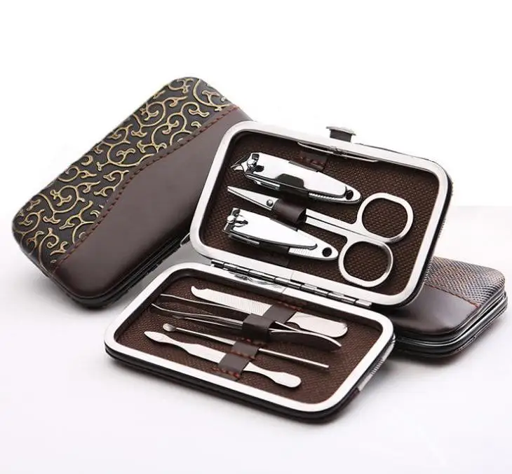 7pcs Nail Care Tools Manicure Sets Nail Clippers Nail Scissors Tweezer Manicure Pedicure Set Travel Grooming Kit Gifts Wholesale