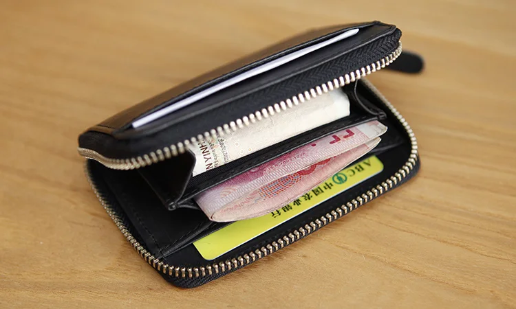 LANSPACE wallet card holder genuine leather credit card holder famous brand coin purses holders