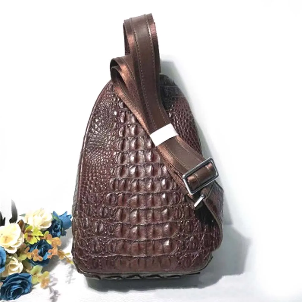 hongsen true  crocodile  male  Chest bag  male  leisure chest bag crocodile  bag single shoulder bag