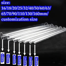 O.D 16/18/20/25~160mm Clear Acrylic Tube Aquarium Fish Tank Supplies Plexiglass Watering Pipes Garden Fittings 50cm Long Cutting