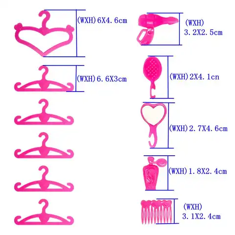 set docktillbehör till 30 cm docka rosa söt plastbyrå bord stol galgar kam torktumlare 11,5 tum dockhusmöbler leksak 6 best sales dockbord - №2
