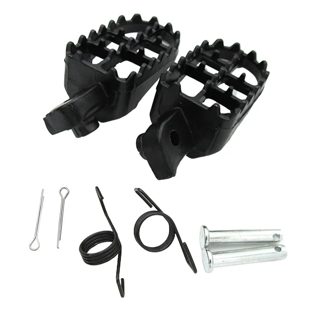 2PCS Foot Pegs Footrests L & R for Yamaha PW 50 80 TW200 PW50 PW80 50 70 110 125cc Motocross Dirt Bike, Black