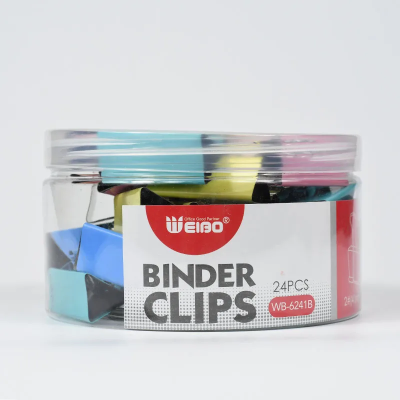 6241B Metal Binder Clips Colorful 20/40mm Home Office Books File Organizer Food ClipsStrong clamping force Easy classification