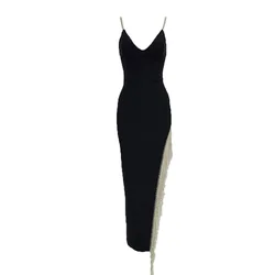 2022 New Arrival Bandage Dress Sexy Long Spaghetti Strap Elegant Women Party Club Celebrity Summer Dresses Clothes