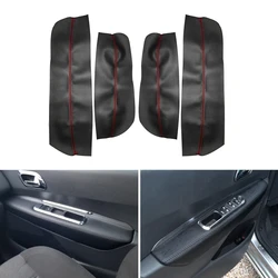 4pcs Microfiber Leather Interior Door Armrest Panel Cover Protective Trim For Peugeot 3008 2011 2012