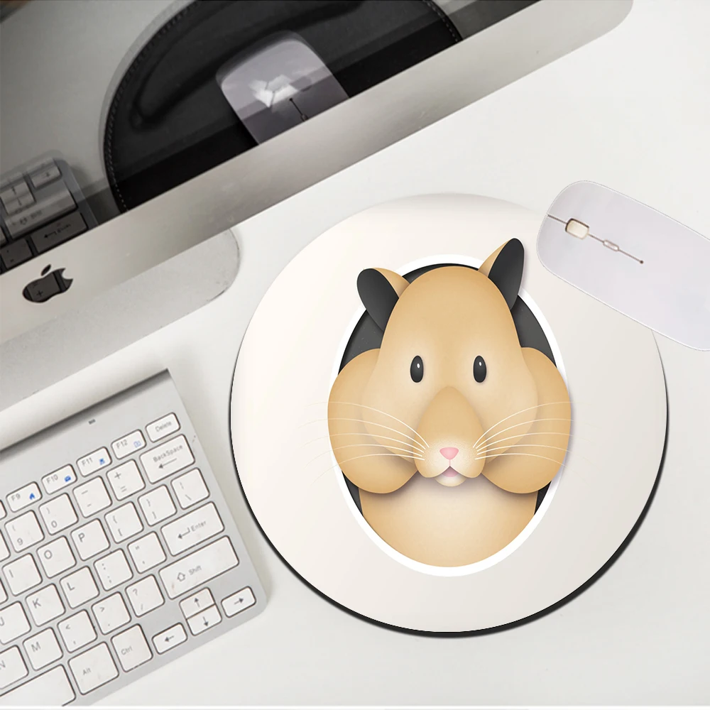 

MRGLZY Hot Sale Creative Cute Hamster 20X20/22X22CM Kawaii Small Mouse Pad Carpets PC Gaming Accessories MousePad Rubber DeskMat