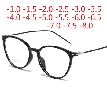 Okulary dla krótkowzroczności z wykończeniem Cat Eye Kobiety Mężczyźni Okulary krótkowzroczne Dioptria -0,5 -1,0 -2,0 -2,5 -3,0 -4,0 do -8,0