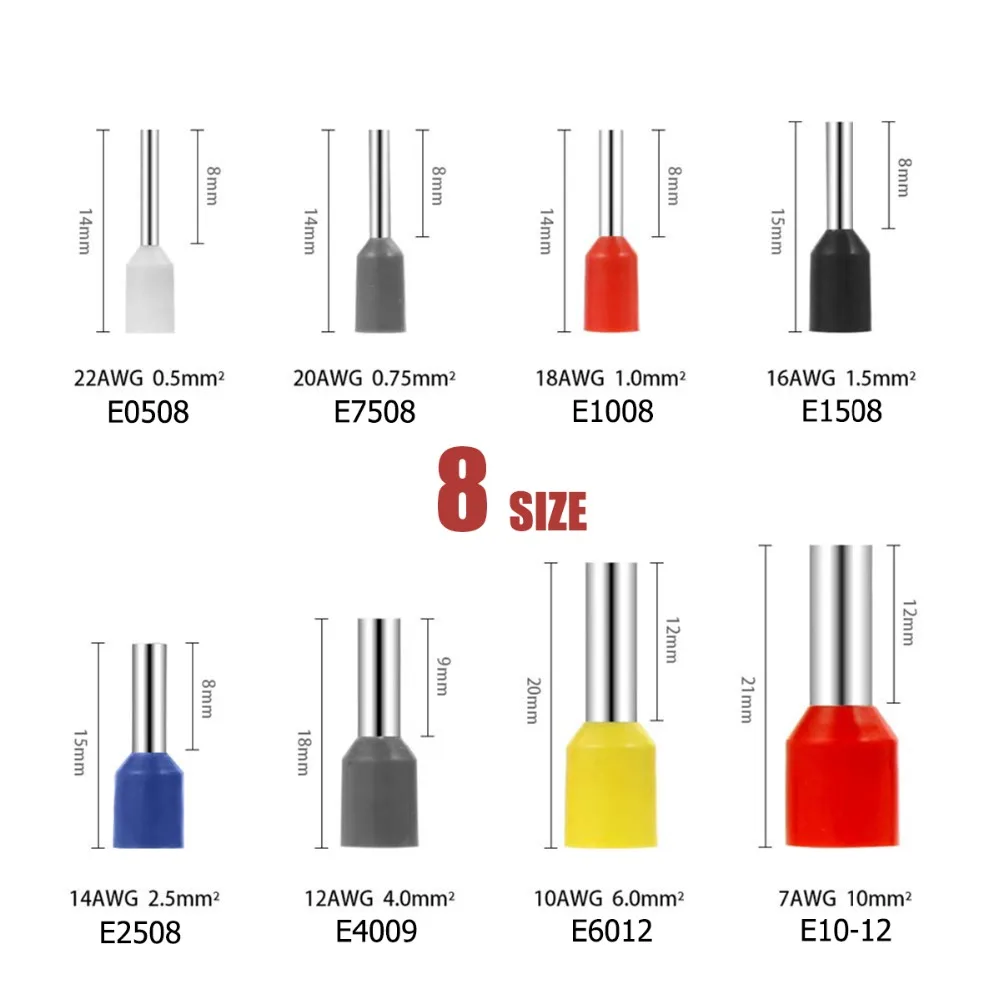 1000-teiliges Set isolierter Kabelendhülsen AWG23-7, Crimp-Kabelendklemmen, 5 Farben, 200 Stück pro Farbe für elektrische Kabelverbinder – Detail 20