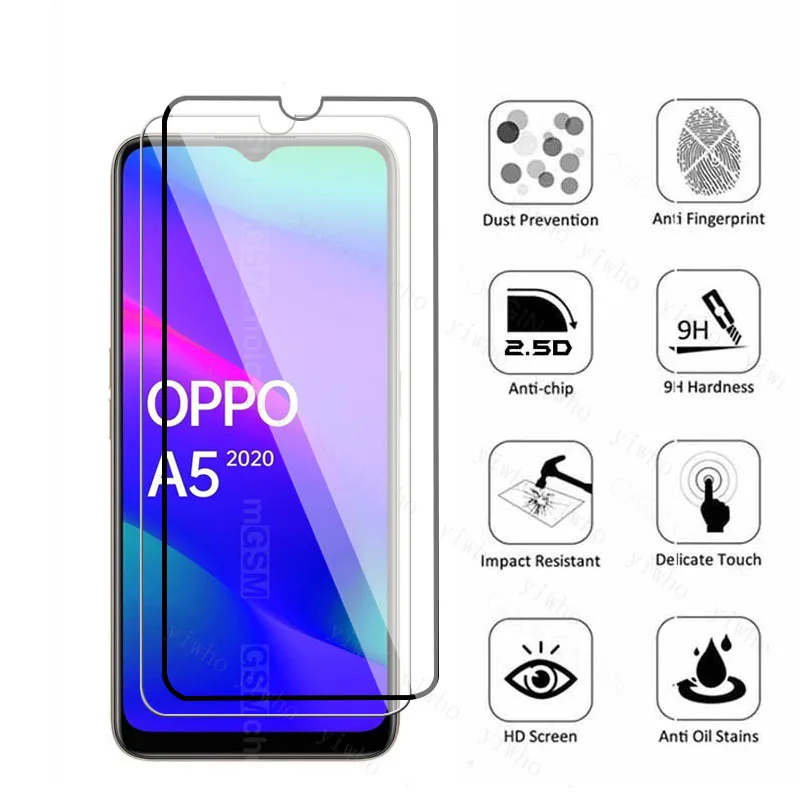 Phone Screen Protector Glass For OPPO A5 (2020) Camera Lens Protecting Film On OPO orro A5 Full cover Protective Tempered Glass