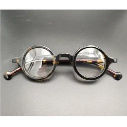 Men's retro small round glasses frame, high quality retro acetate optical glasses transparent lens reading glasses ladies