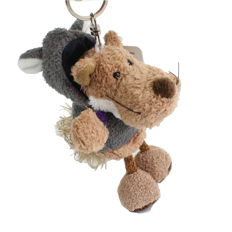 Nice Rat Wolf Pig Cat Racoon Schnauzer Sheep Hippo Meerkat Small Animal Key Ring Pendant Plush Toy Birthday Christmas Gift 1pc